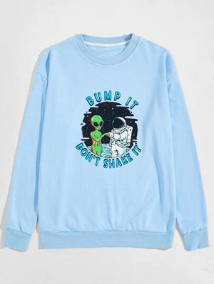 SHEIN Mightyshort Cartoon Print Sweatshirt - Negative Apparel