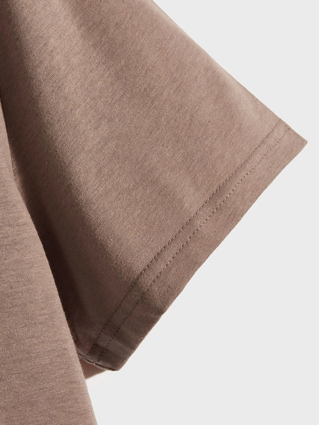 SHEIN Mocha Brown Solid Round Neck Tee - Negative Apparel