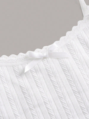 SHEIN MOD Lace Trim Knit Camisole Tank Top - Negative Apparel
