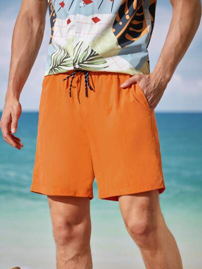 SHEIN Neon Orange Shorts - Negative Apparel