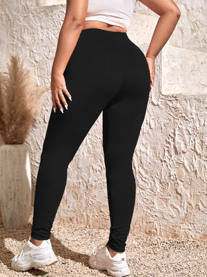 SHEIN Plus Elastic Waist Leggings - Negative Apparel