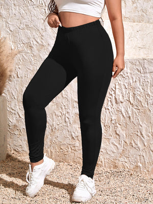 SHEIN Plus Elastic Waist Leggings - Negative Apparel