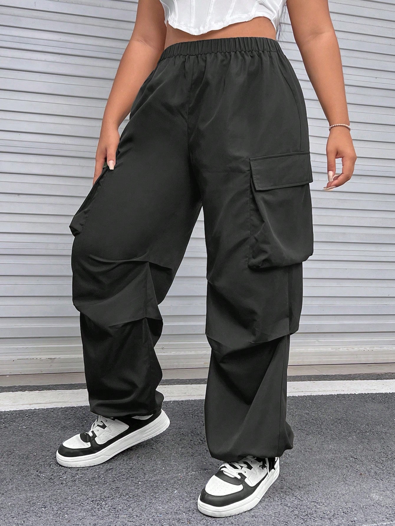 Pants for Women Flap Pocket Side Cargo Pants