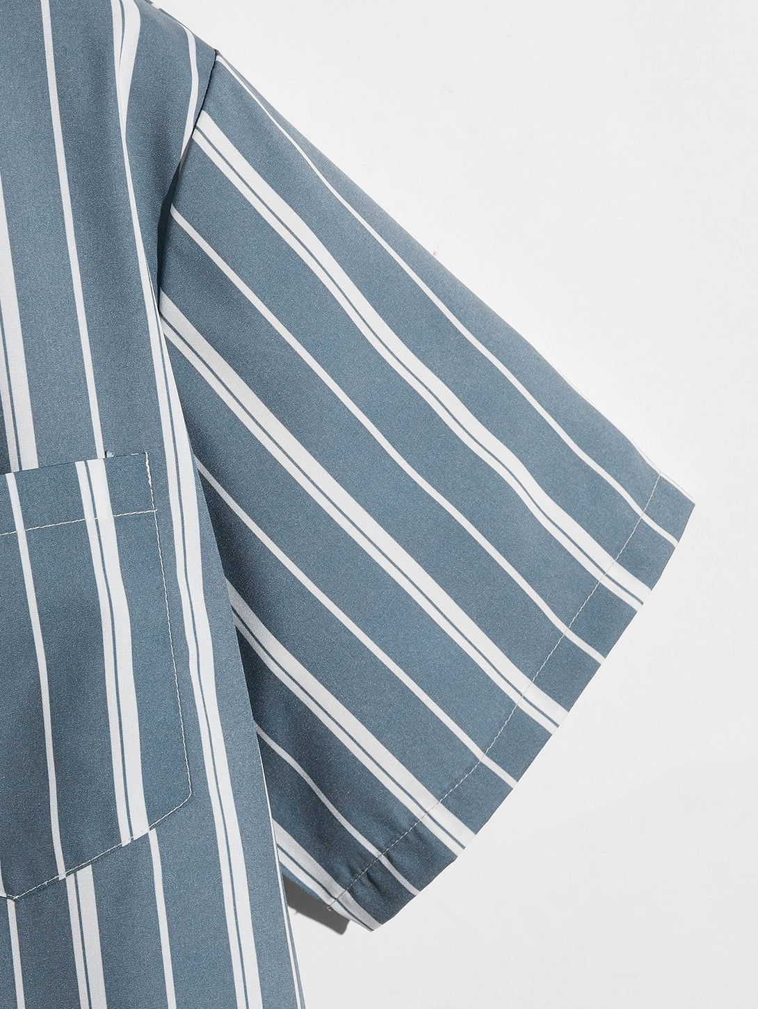 SHEIN Pocket Front Striped Shirt - Negative Apparel