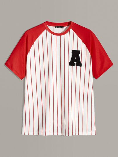 SHEIN Red & White Letter Print Tee - Negative Apparel