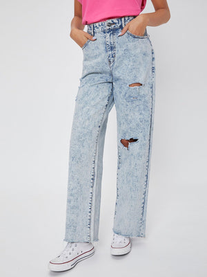 SHEIN Ripped Detail Jeans - Negative Apparel