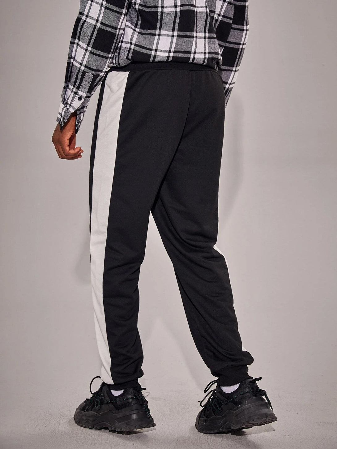 SHEIN Side Strip Color Contrast Drawstring Sweatpants - Negative Apparel