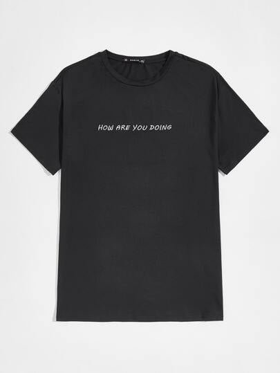 SHEIN Simple Slogan Printed Tee - Negative Apparel