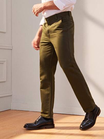 SHEIN Slant Pocket Suit Pants Without Belt - Negative Apparel