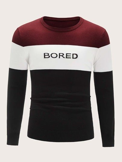 SHEIN Slogan Print Color Block Full sleeve Shirt - Negative Apparel