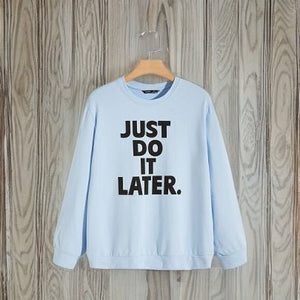 SHEIN Slogan Print Sweatshirt - Negative Apparel