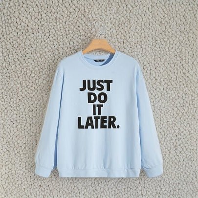 SHEIN Slogan Print Sweatshirt - Negative Apparel