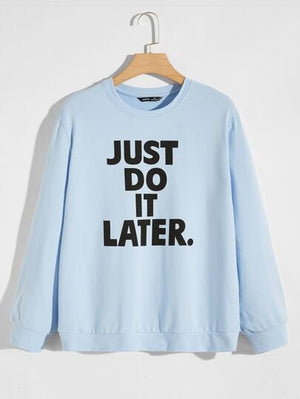 SHEIN Slogan Print Sweatshirt - Negative Apparel