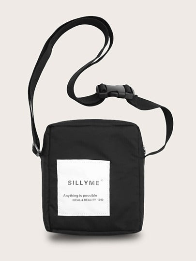 SHEIN Slogan Print Waist Body Bag - Negative Apparel
