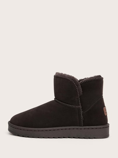 SHEIN Streamlined Snow Boots Lined with Thermal Synthetic Suede - Negative Apparel