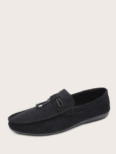 SHEIN Suedette Bow Decor Loafers - Negative Apparel