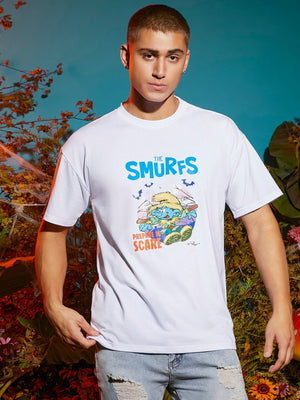 SHEIN The Smurfs Guys Letter Graphic Tee - Negative Apparel