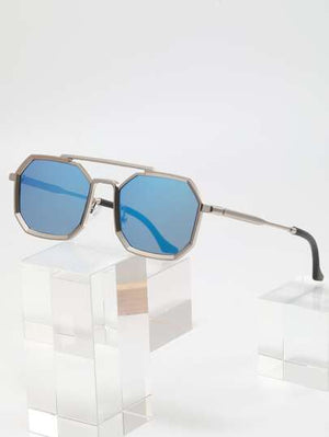 SHEIN Top Bar Metal Frame Fashion Glasses - Negative Apparel