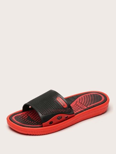 SHEIN Two Tone Hollow Out Slippers - Negative Apparel