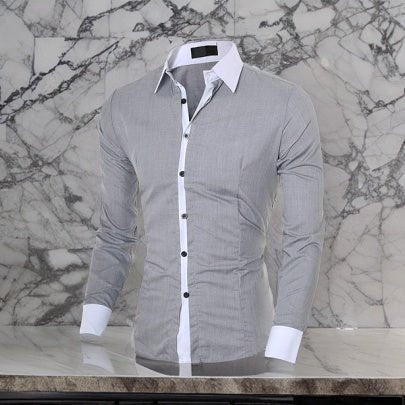 SHEIN White Collar Manfinity Homme Shirt - Negative Apparel