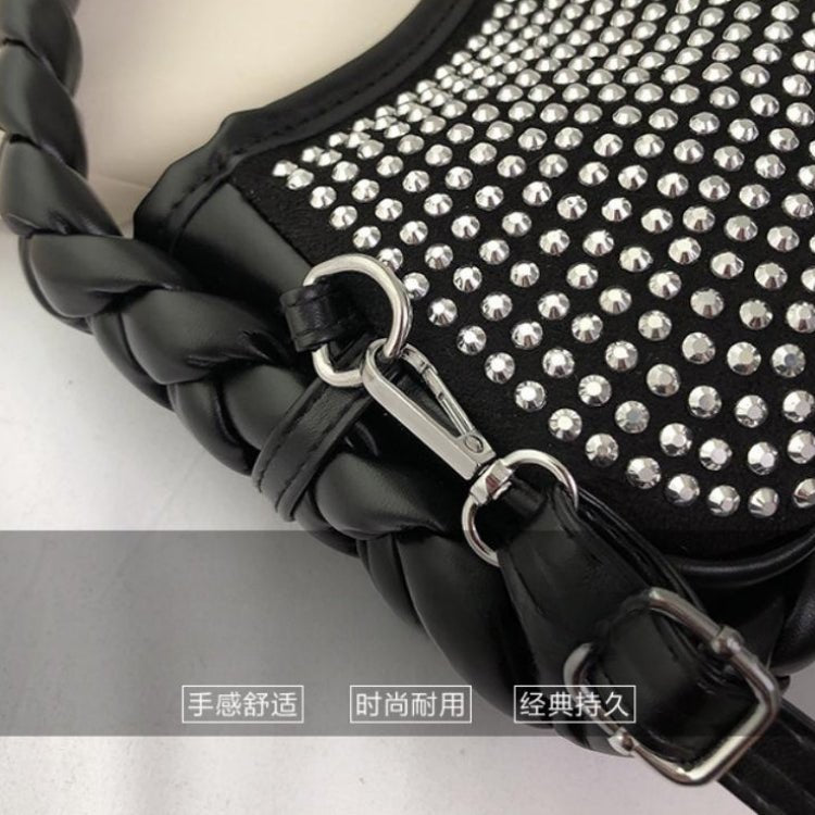 Small Hobo Bag Studded Decor Chain Strap - Negative Apparel