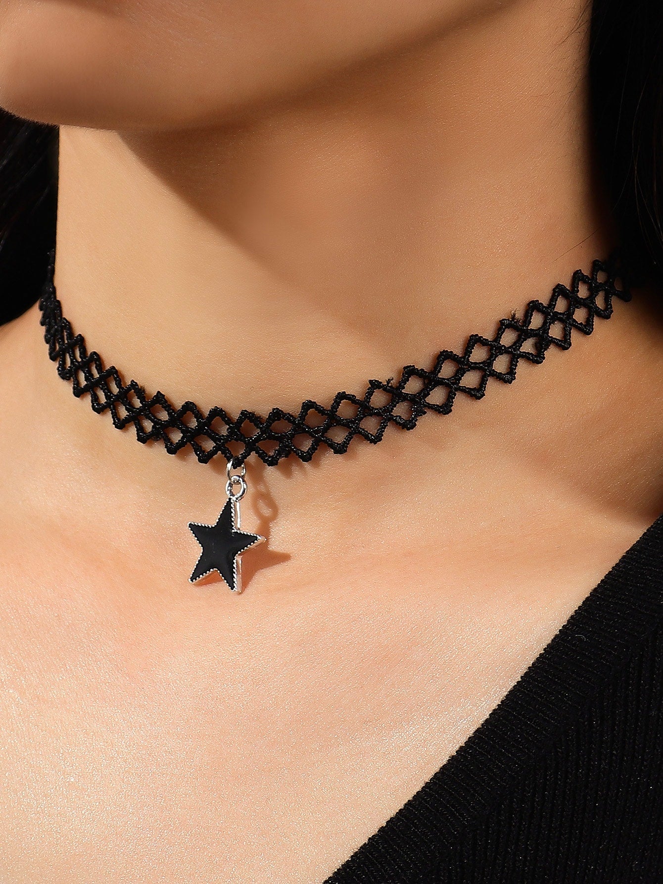 Star Charm Choker - Negative Apparel