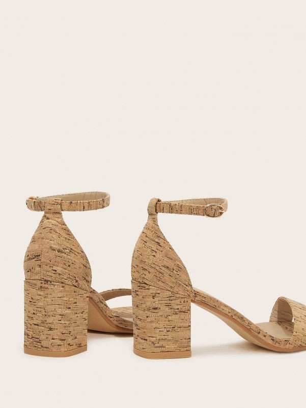 Two Part Ankle Strap Chunky Heels - Negative Apparel