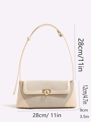 Two Tone Flap Baguette Bag - Negative Apparel