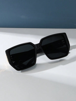 Vintage Square Oversized Thick Frame Plastic Sunglasses - Negative Apparel