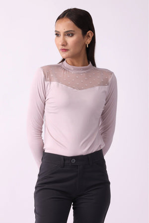 Women Mesh Net Full Sleeve Blouse - Negative Apparel