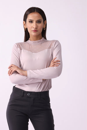 Women Mesh Net Full Sleeve Blouse - Negative Apparel