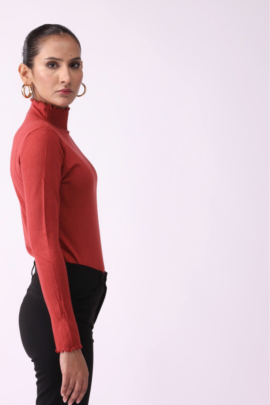 Women Mockneck Full Sleeves Shirt - Negative Apparel